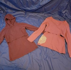 Momzelle Nursing Hoodie And Momzelle Long Sleeve Shirt size medium